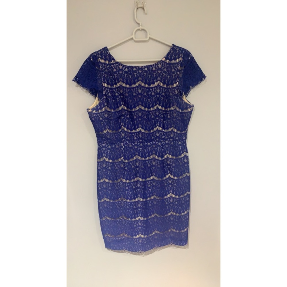 Boutique blue lace dress in a size large